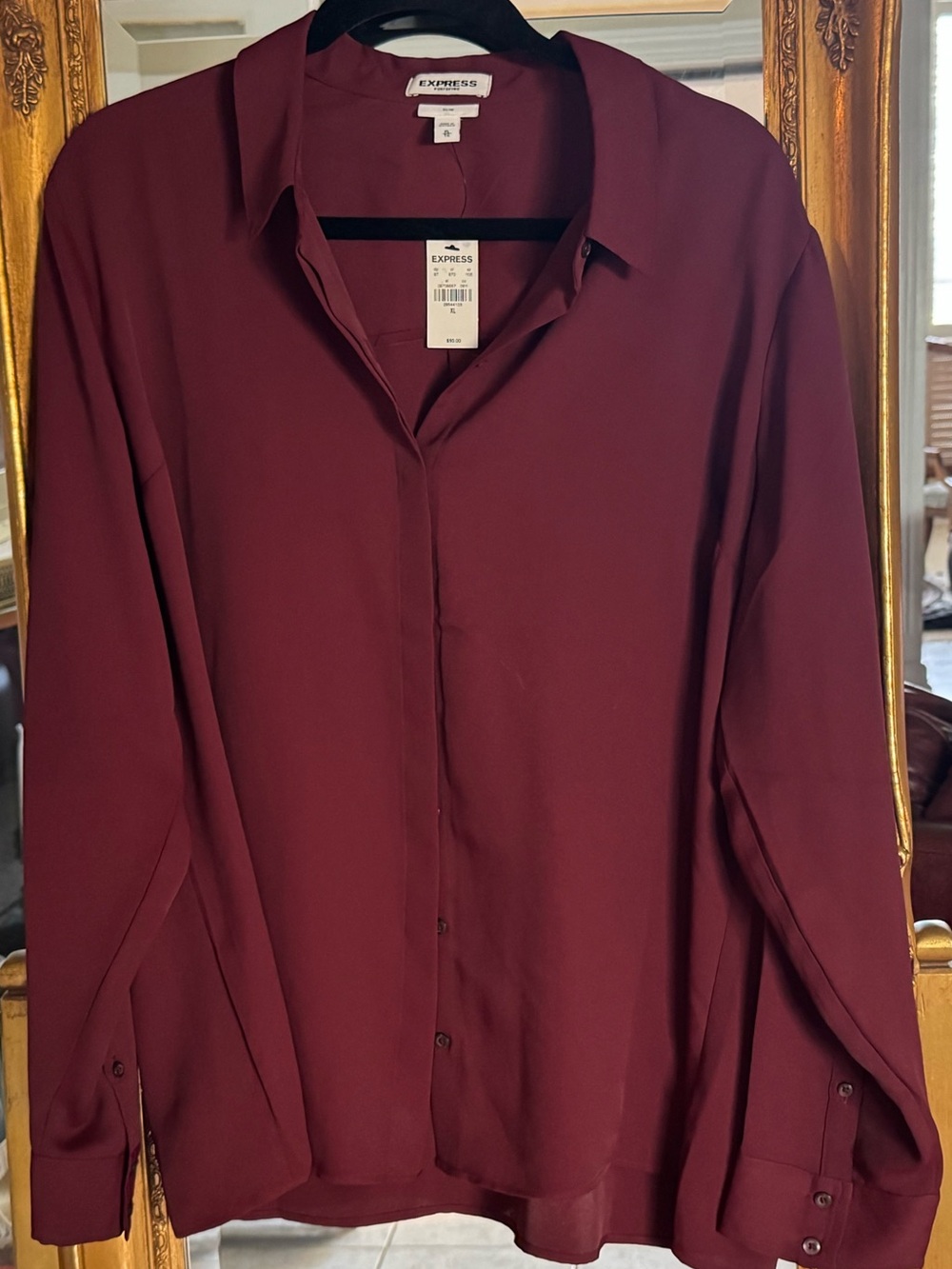 Express Long Sleeve Shirt - Burgundy